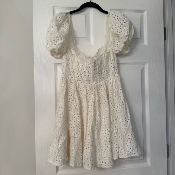 For Love & Lemons Becca Mini Dress in White - Picture 2 of 5